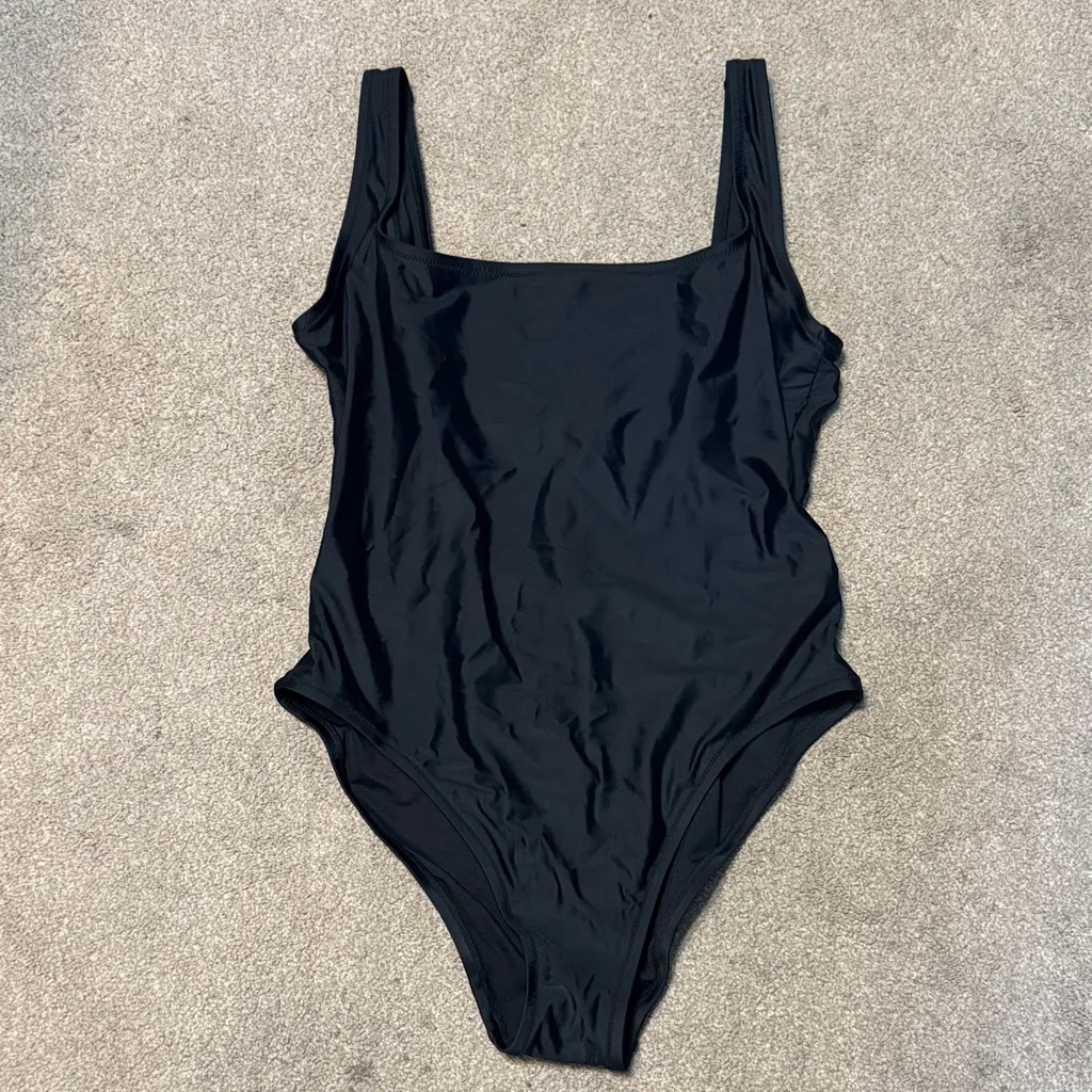 Madewell Second Wave Square Neck Low Back One Piece Swimsuit Size L - Image 3