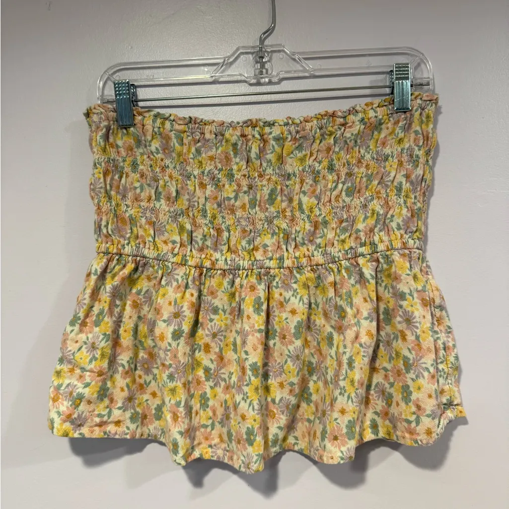 Strapless‎ American Eagle multicolor floral peplum tank - Image 3