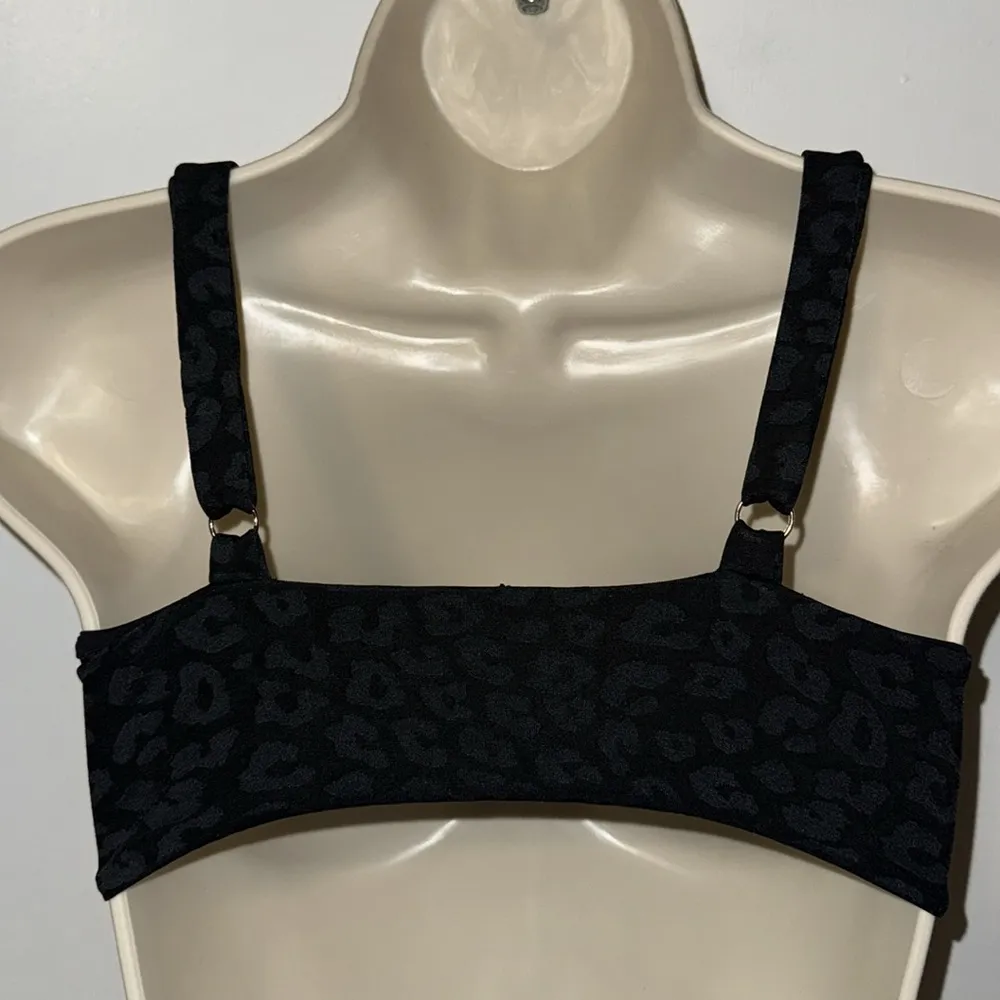 TiNiBiKiNi Black Leopard Bikini Swim Top Women’s S Small - Image 2
