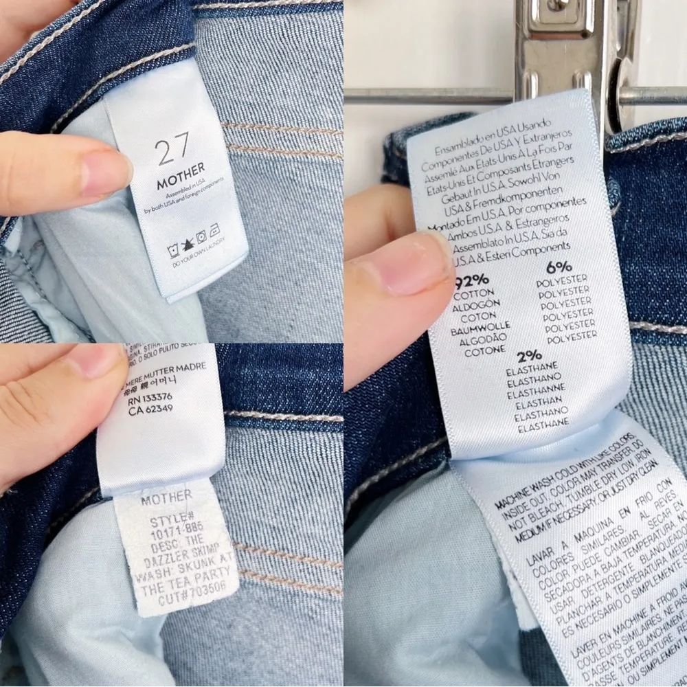 MOTHER • The Dazzler Skimp jeans high waist straight slim Skunk At The Tea Party - Image 9