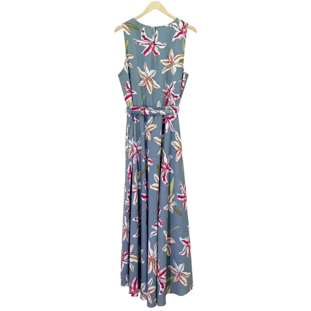 Hutch Anthropologie Sage Green Tropical Floral Aislinn Hi-Low Maxi Dress Size XL - Image 3