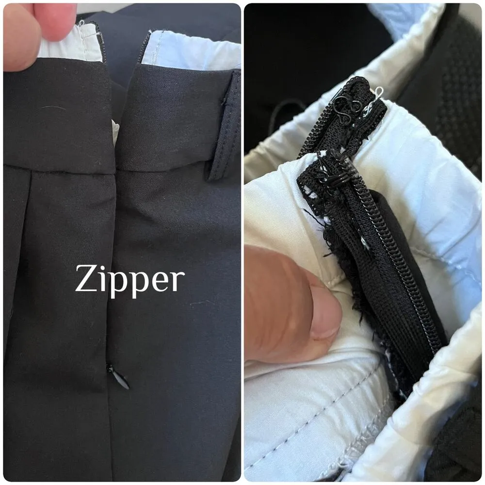 Sans Souci New Black Exposed White Boxer Waistband Front Pleat Mini Skirt Medium - Image 8