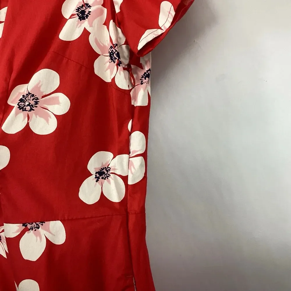 J. Crew Button Down Shirt Dress Cherry Blossom Size 4 - Image 5