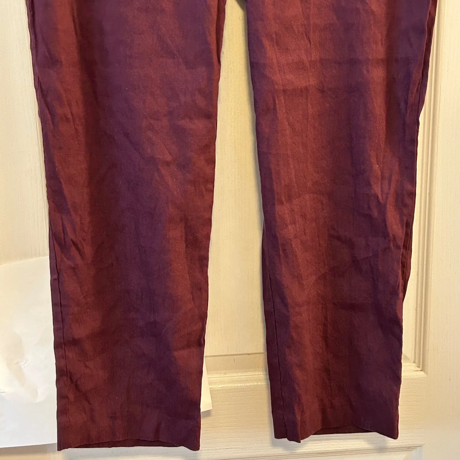 J. Jill Linen Stretch Cropped Pants Burgundy Size L - Image 7