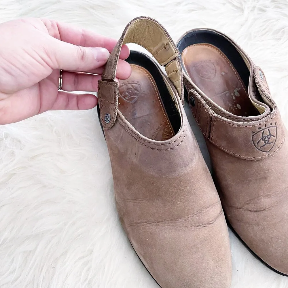 Ariat Brown Leather Sport Slip On Clog - Image 4