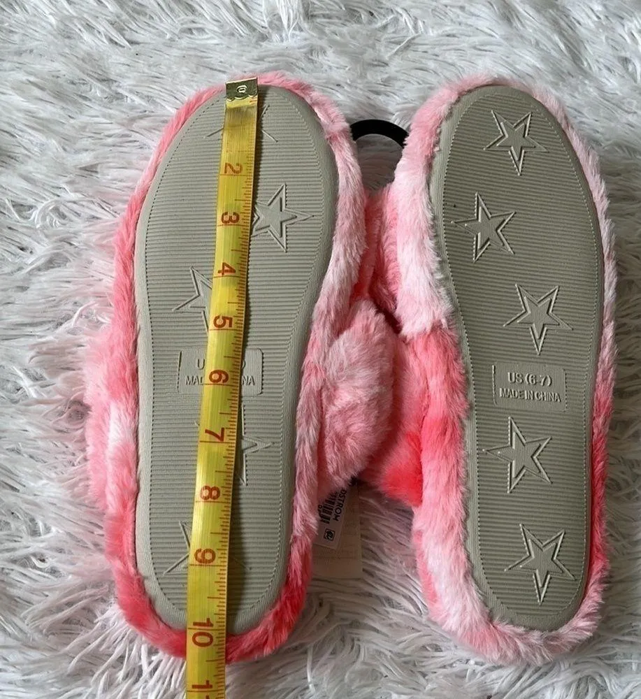Treasure & Bond Cross Band slide slipper pink multi size 6/7 - Image 10