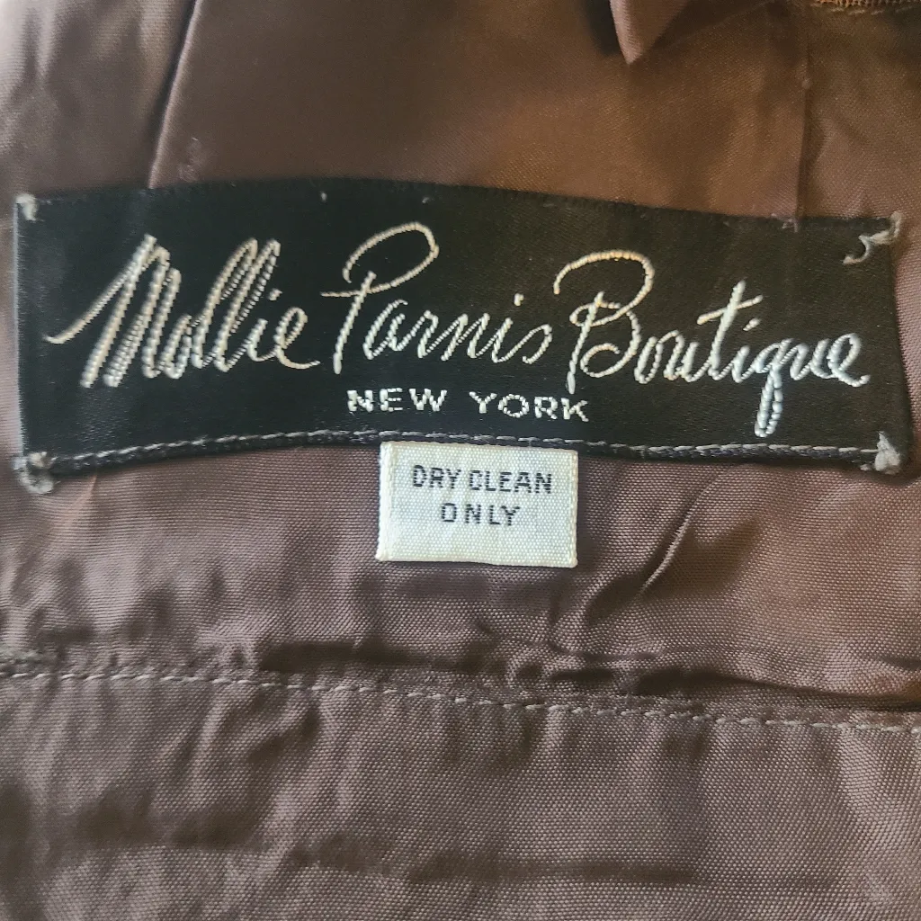 Vtg 60s‎ Mollie Parnis Boutique New York Silk Paisley Chiffon Pleated Maxi Dress Purple Size undefined - Image 15