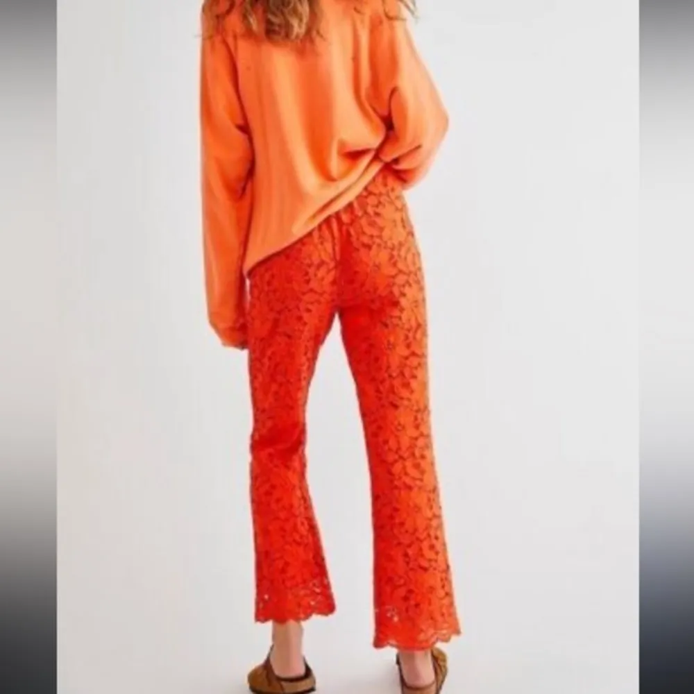 NWOT FREE PEOPLE Wild Laces Pull-On Crop Flare Pants - Image 4