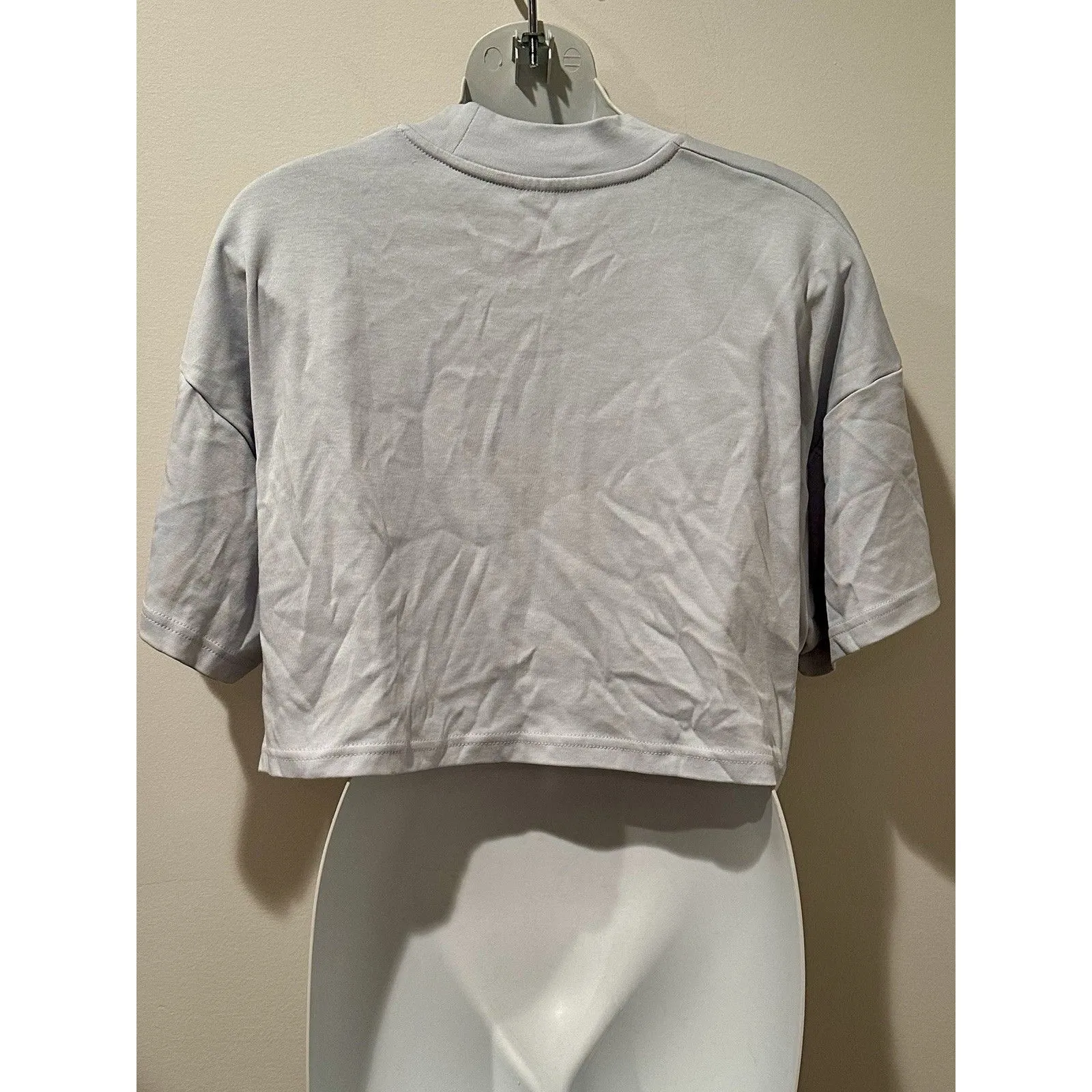 Alphalete Light Blue Oversize Cropped Mock Neck T - Image 3