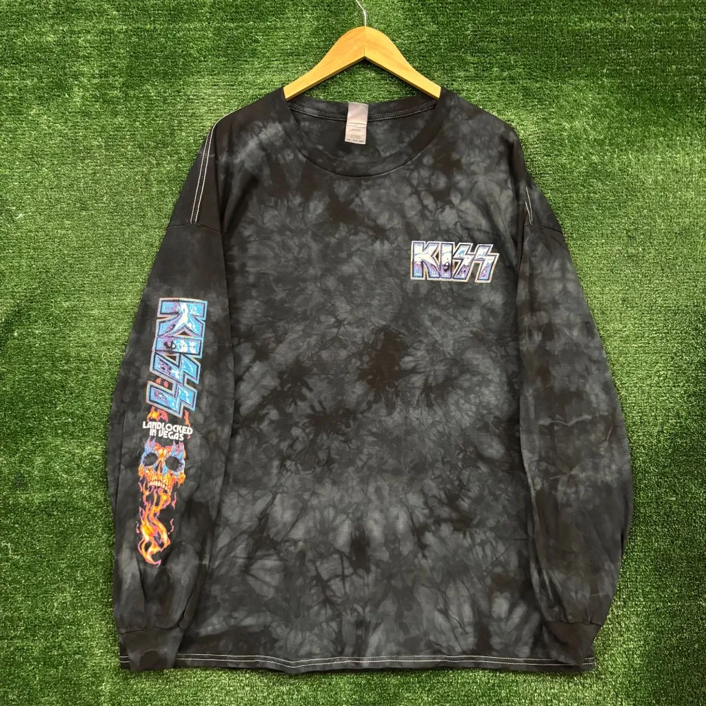Kiss Landlocked in Vegas Heavy Metal Band Tie-Dye LS Shirt Size 3XL - Image 3