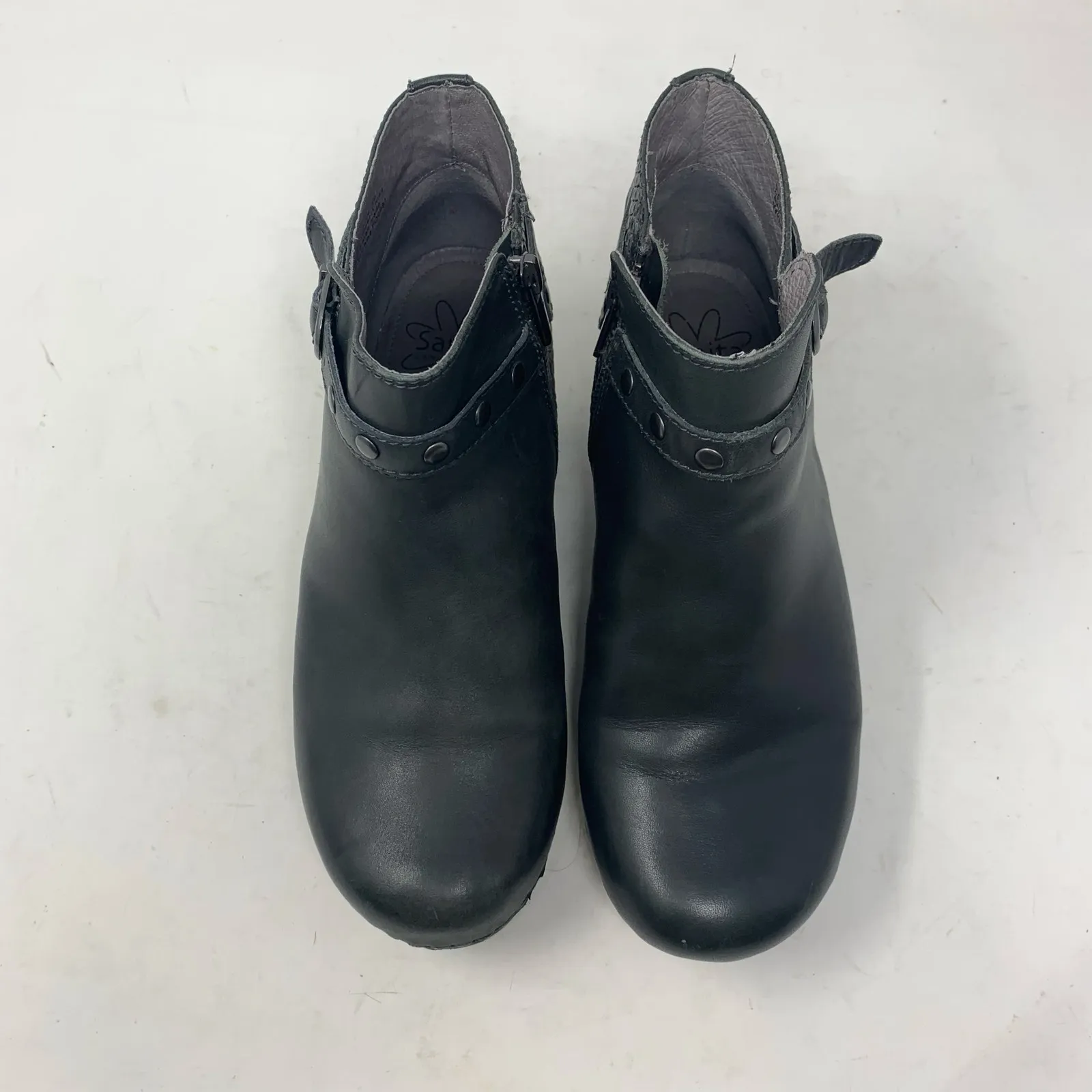Sanita Dakota Size 39 Dark Pewter Charcoal Grey Leather Boots Ankle Booties Zip Gray - Image 3