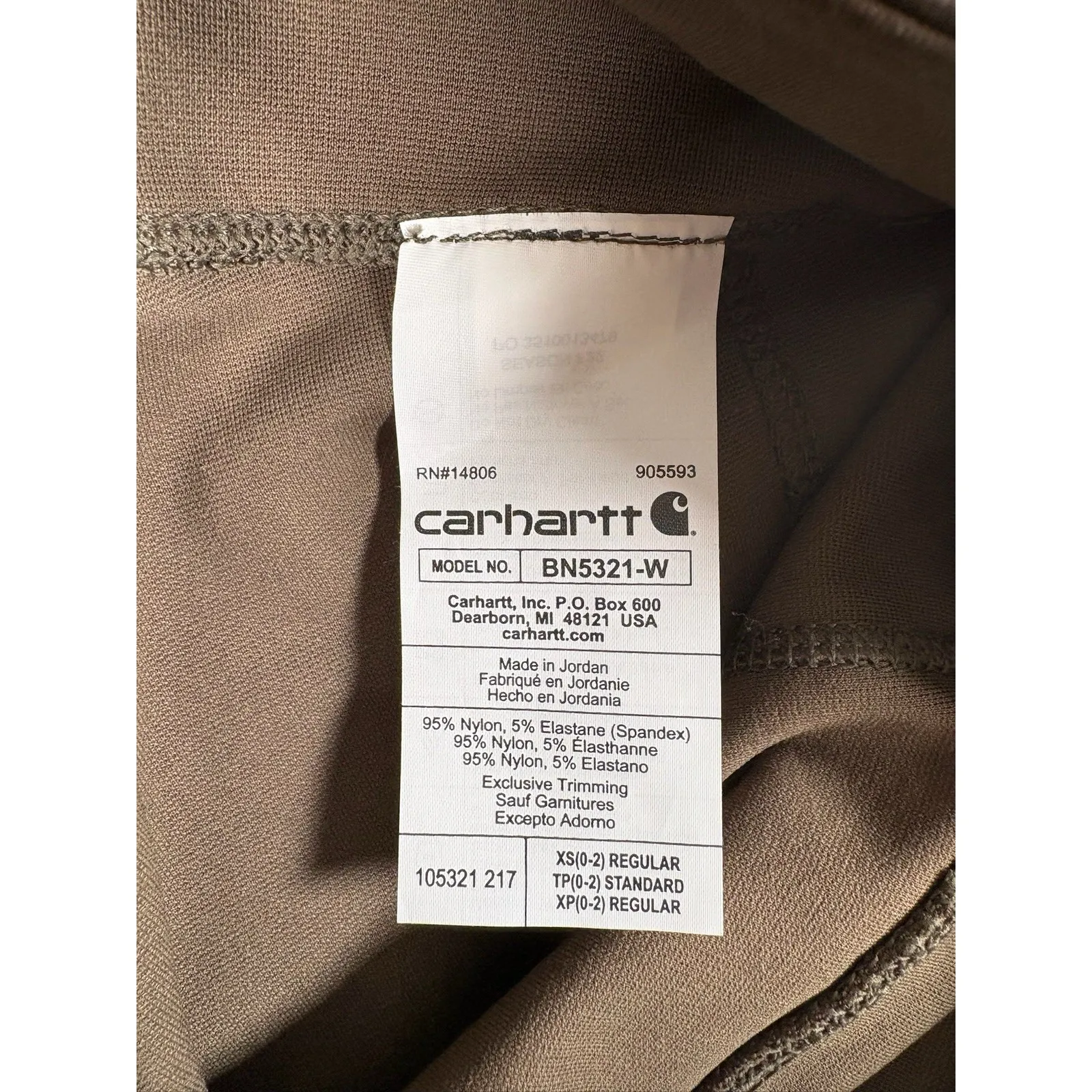 Carhartt Force Fitted Lightweight Ankle Length Leggings Green Women's Xs Pockets - Image 3