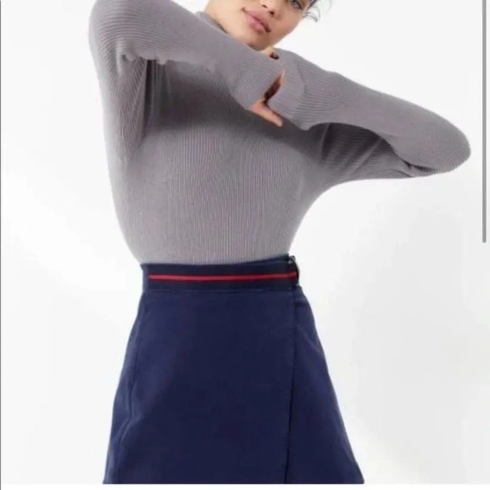 Urban Outfitters Naya Twill Buckle Belted Asymmetrical Wrap Mini Skirt - Image 3