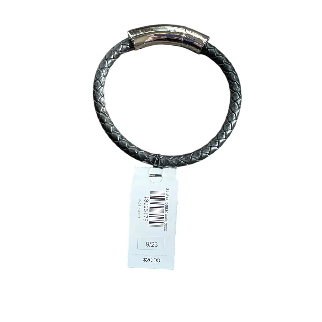 EXPRESS  Silver Clasp Black Braided Bracelet - Image 2