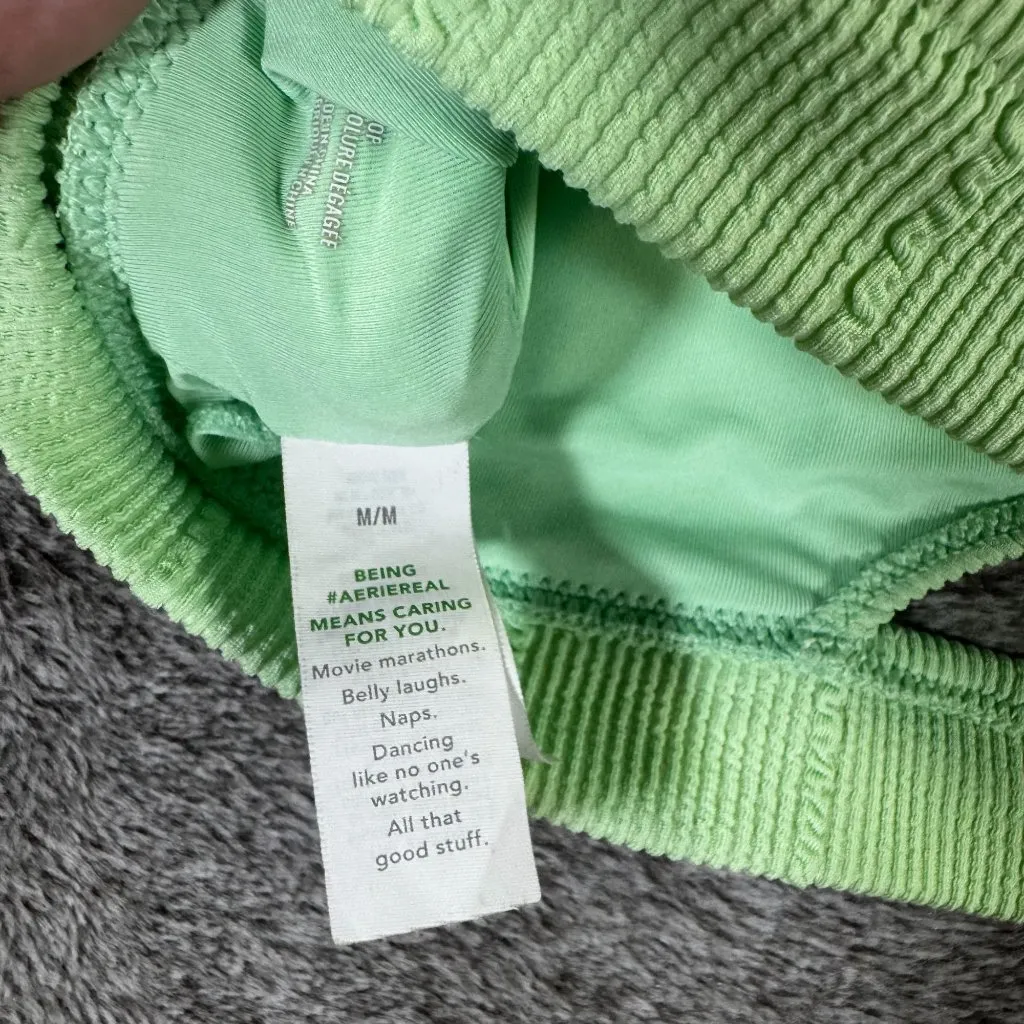 Aerie Crinkle Longline Scoop Swim Bikini Top Sz M - Image 5