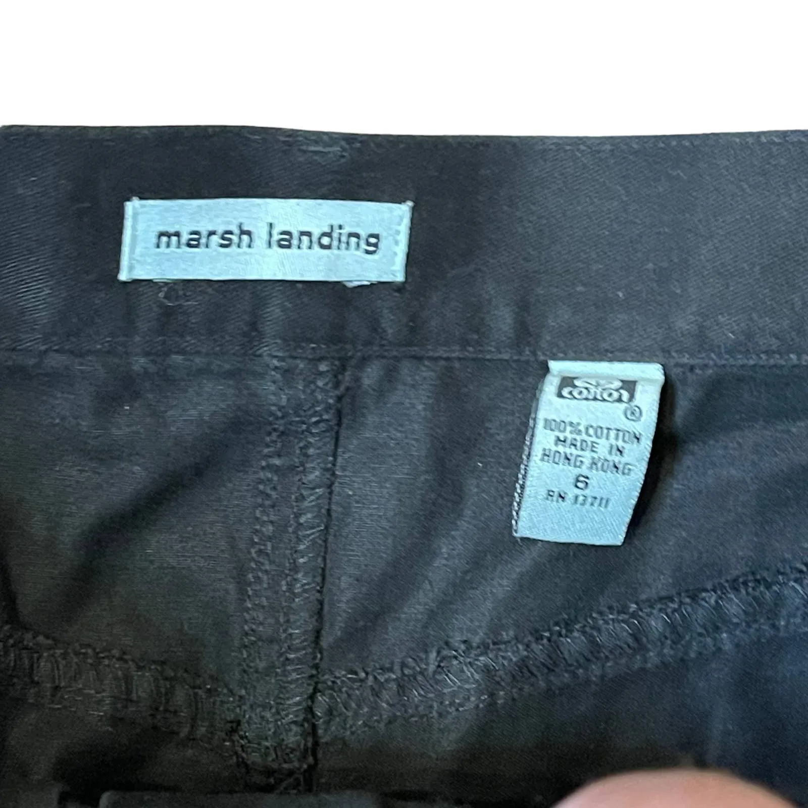 Marsh Landing Pencil Straight Mini Skirt Women 6 Front Slit Black 100%‎ Cotton - Image 6