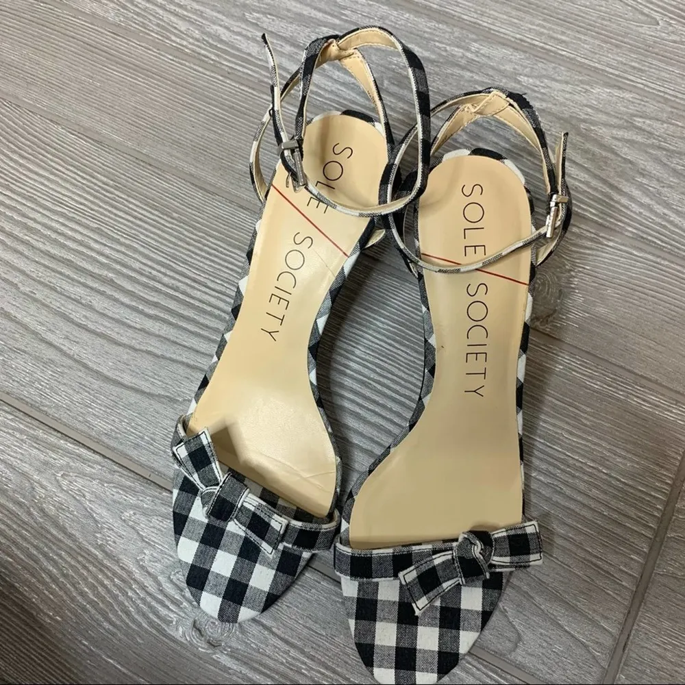 Sole Society Avrilie gingham knot strappy heels - Image 3