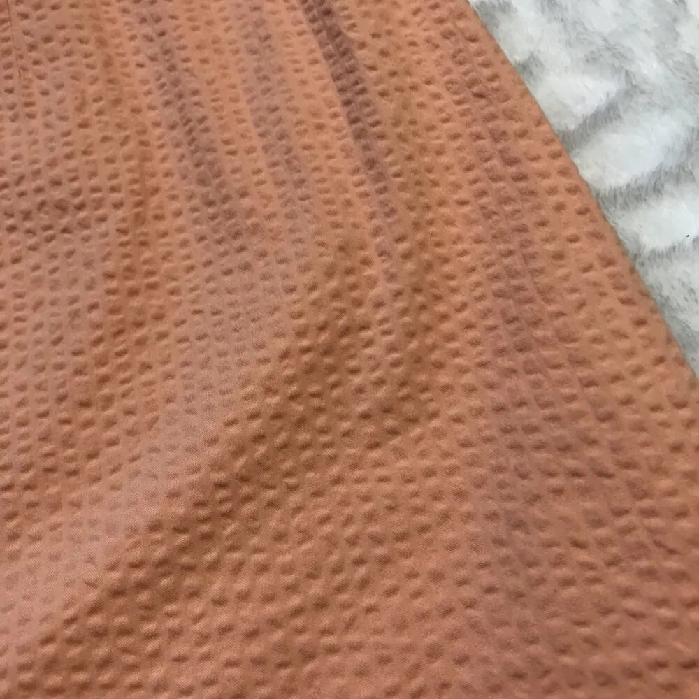 Vineyard Vines Faux Wrap Seersucker Mini Skirt Women's Size 4 Peach Cotton Lined - Image 4