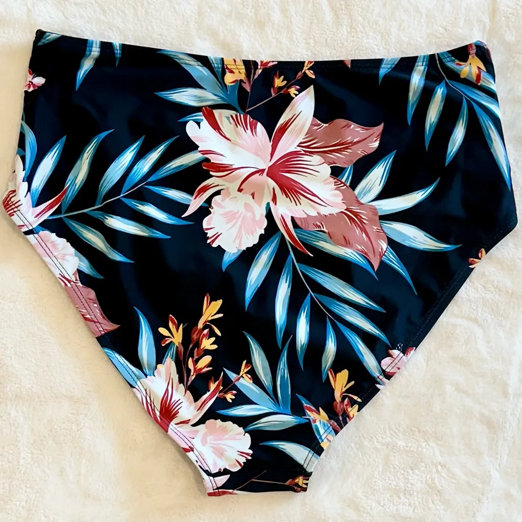 Cupshe Floral High-Waisted Bikini Bottom - Size: Large - Image 6