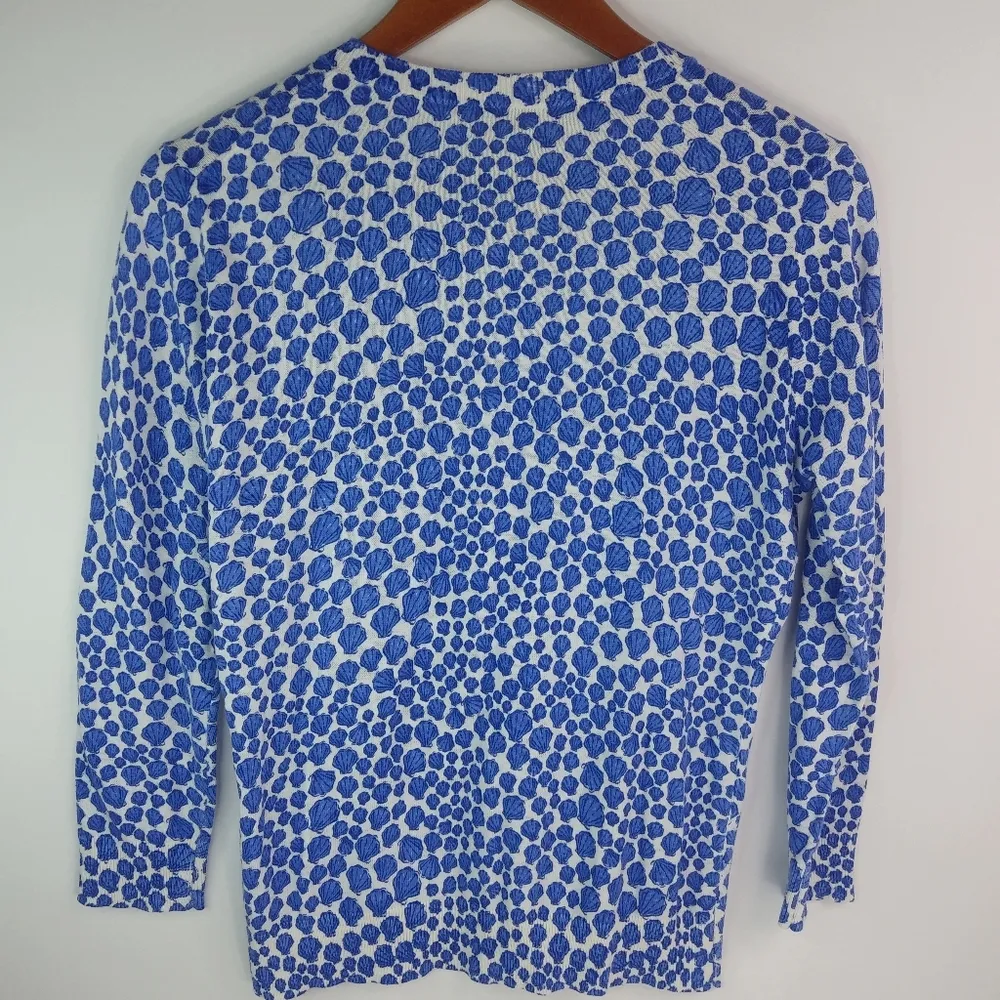 VINEYARD VINES Azul S Blue Sea Shell Cardigan - Image 7