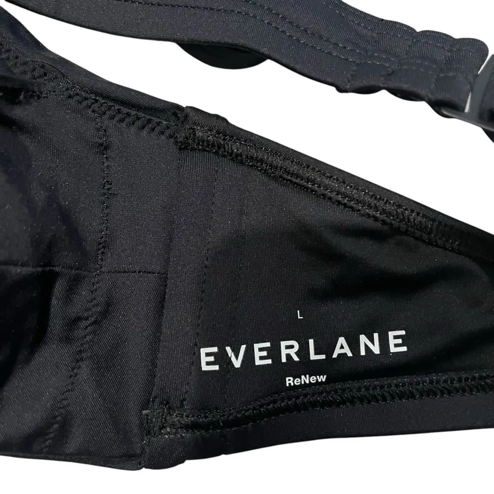 NWT, Everlane ReNew Nyle Swim Bikini Top Black, Sz L - Image 15
