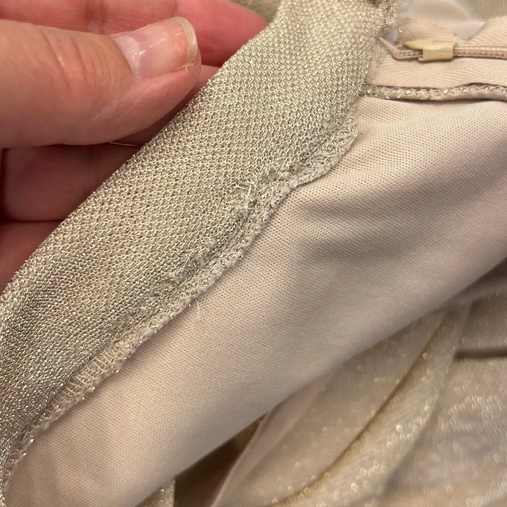 Bill Levkoff Union Tag Vintage ahimmery maxi skirt nude color sz 14(L) - Image 13