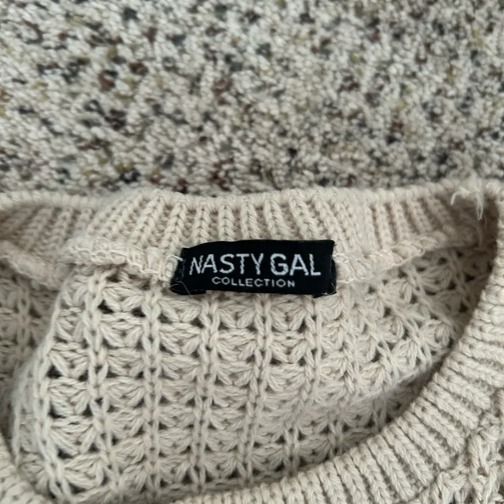 Nasty Gal Women's Cream Knit Sweater - Image 2