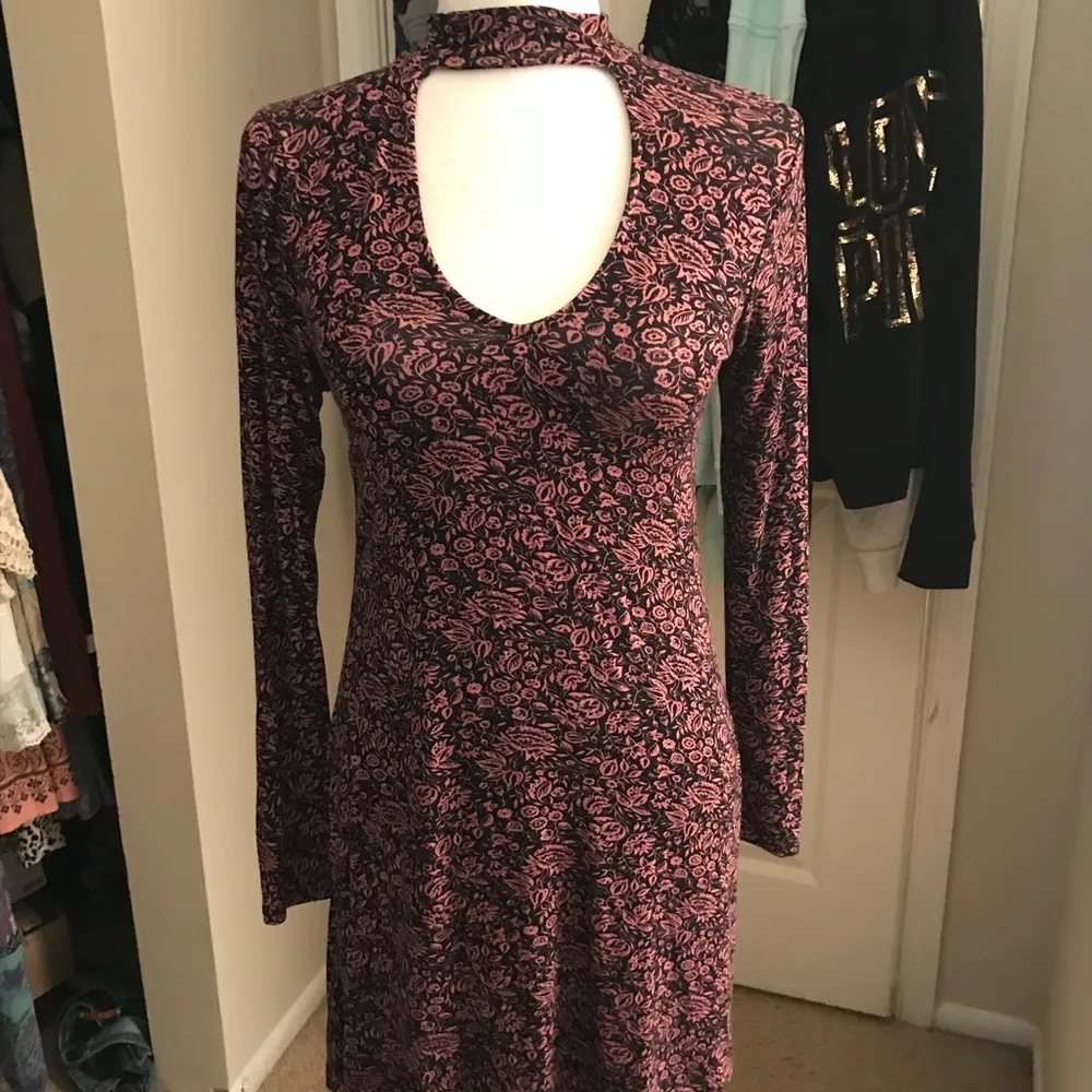 Express boho pink and black choker dress - Image 3