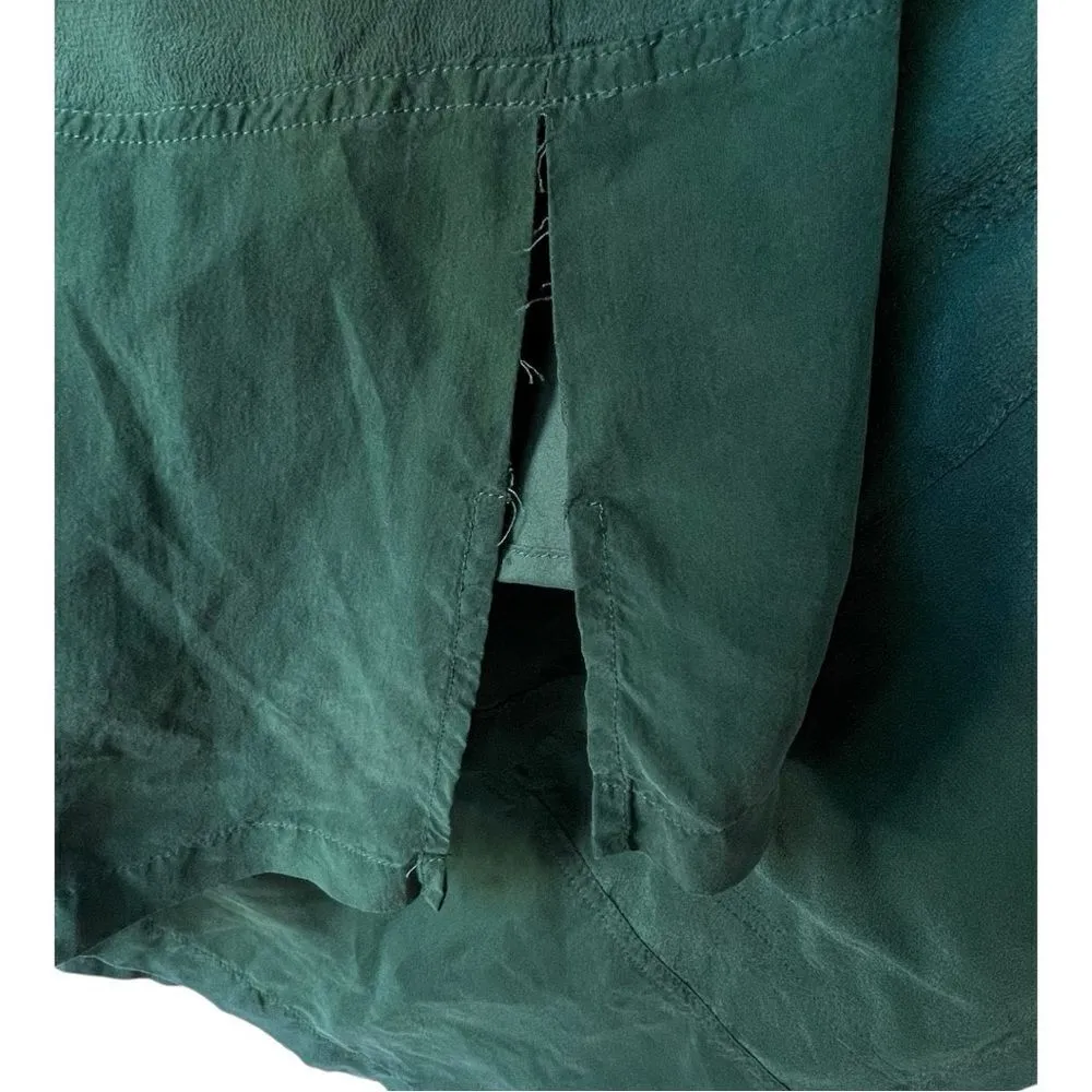 Women's dress 100% Silk madewell green front button pockets belt light color S. - Image 10