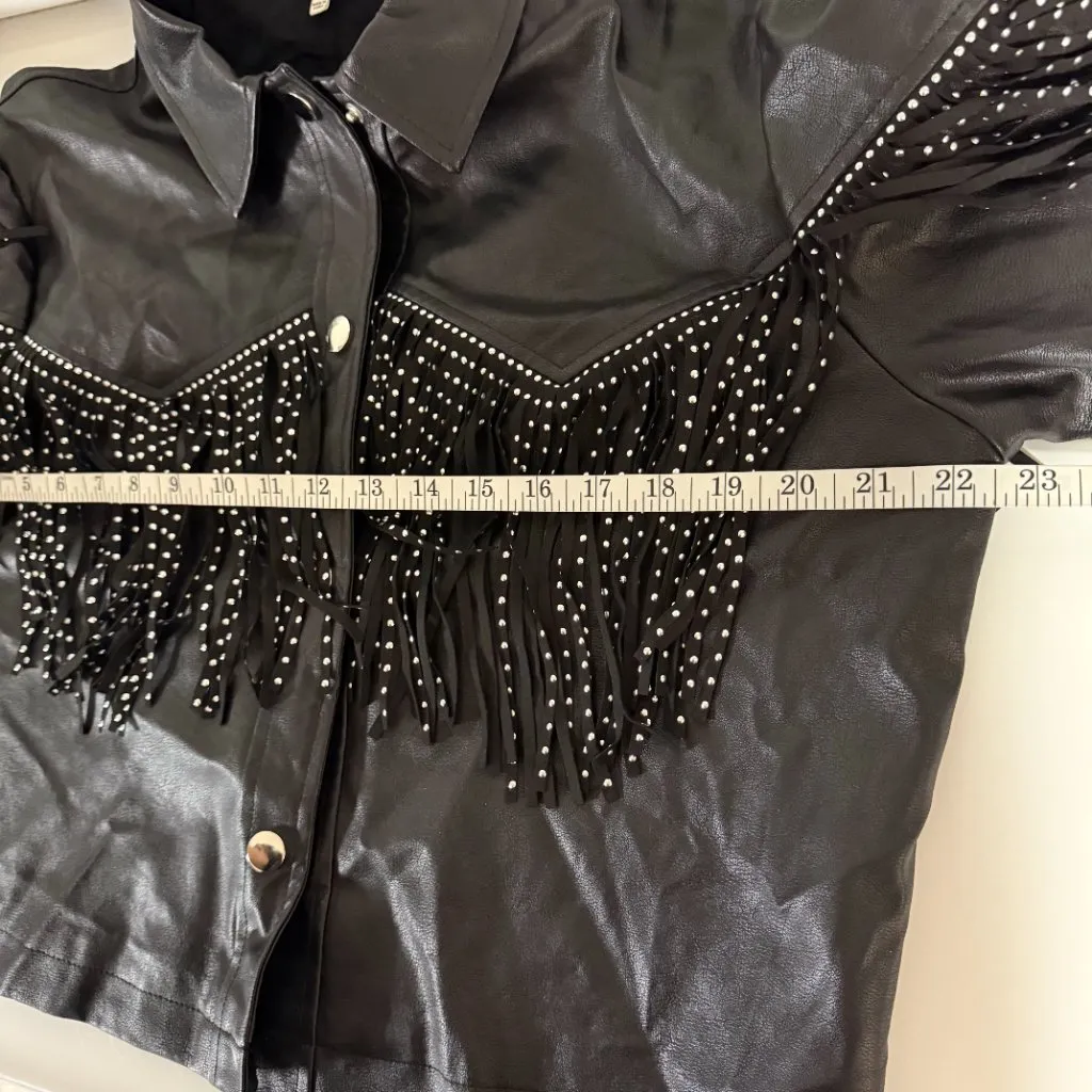 Beavely Fringe Jacket Black Size L - Image 8
