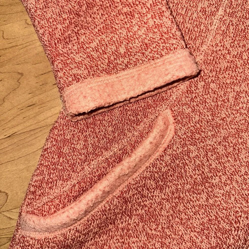 Pure Jill‎ J.Jill Coral Fleece Hoodie Full Zip Orange - Image 3