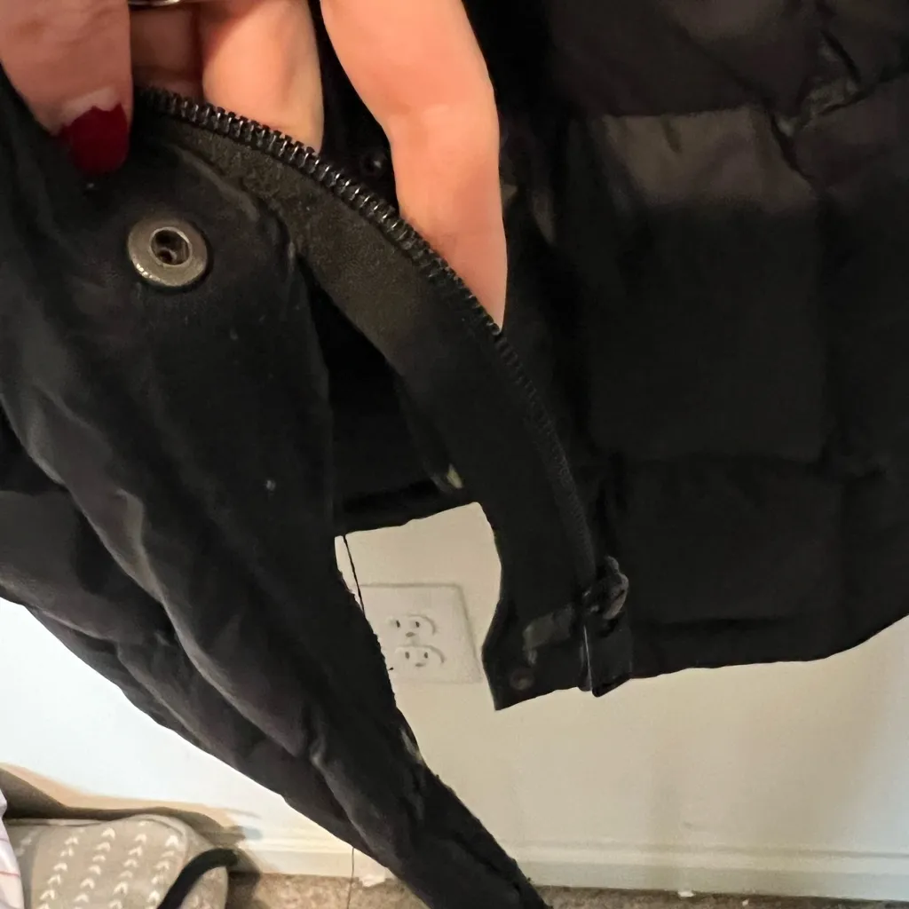 The North Face 600 Down Metropolis Puffer Parka Jacket Womens BLK Hooded Small - Image 4