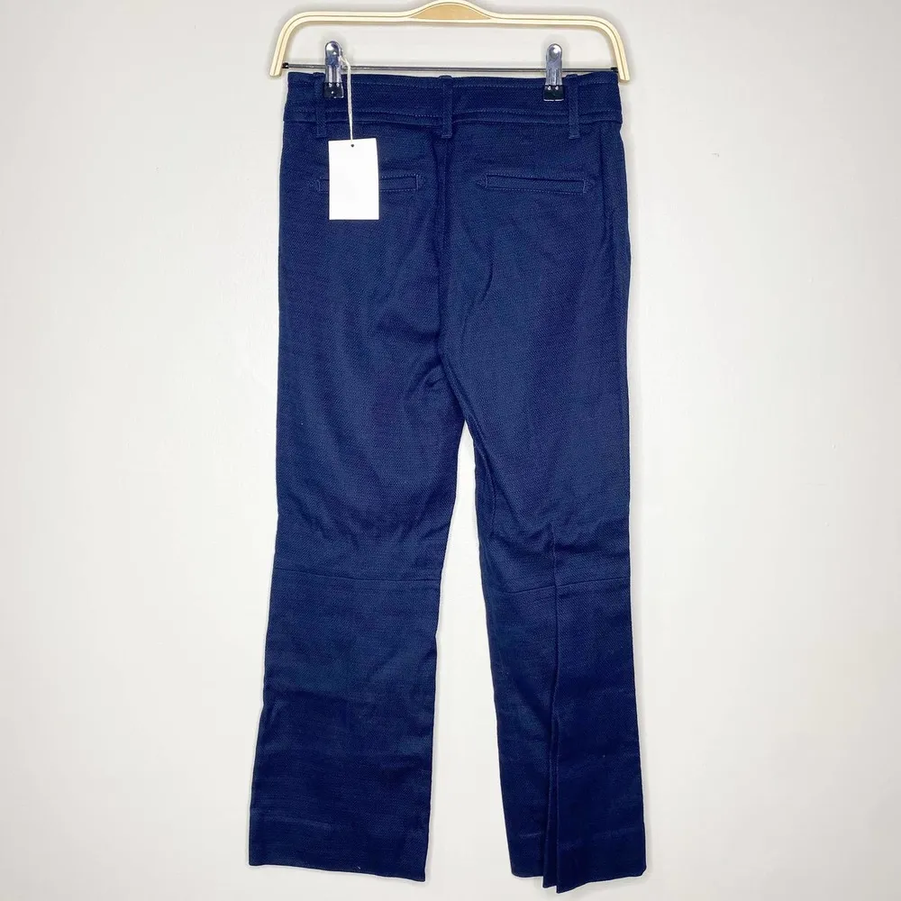 J Crew High Waisted Kick Out Crop in Grass Cloth Woven Pant Size 0 NWT - Image 3