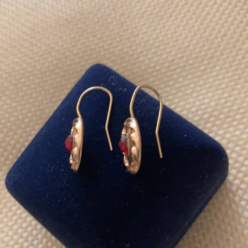 Gold filled, antique cuff link earrings - Image 6