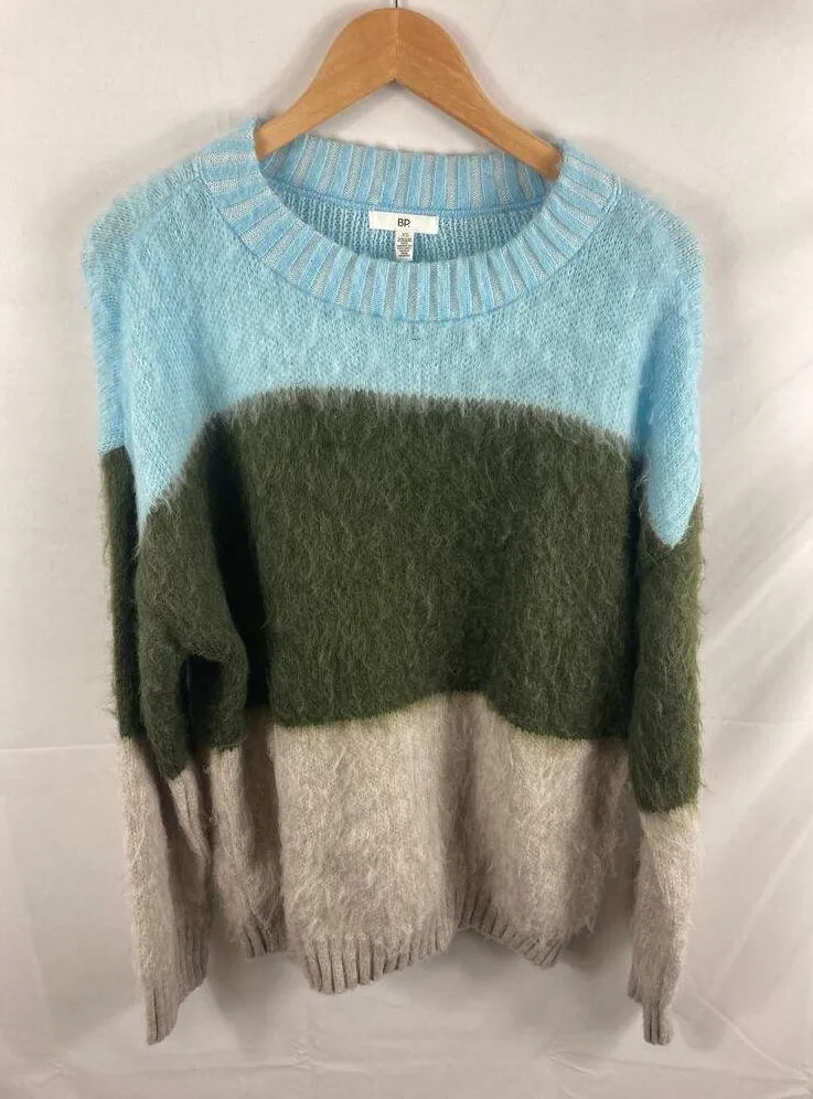NWT BP. Nordstrom women’s color block pullover Fuzzy Knit sweater XS - Image 2