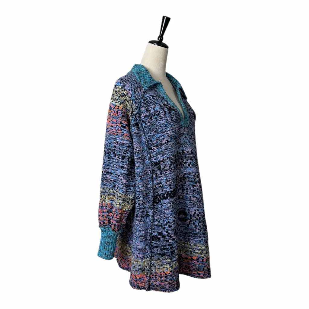 Free People Multicolor Seasons of Sun Sweater Boho Mini Dress Women’s Size Large - Image 5