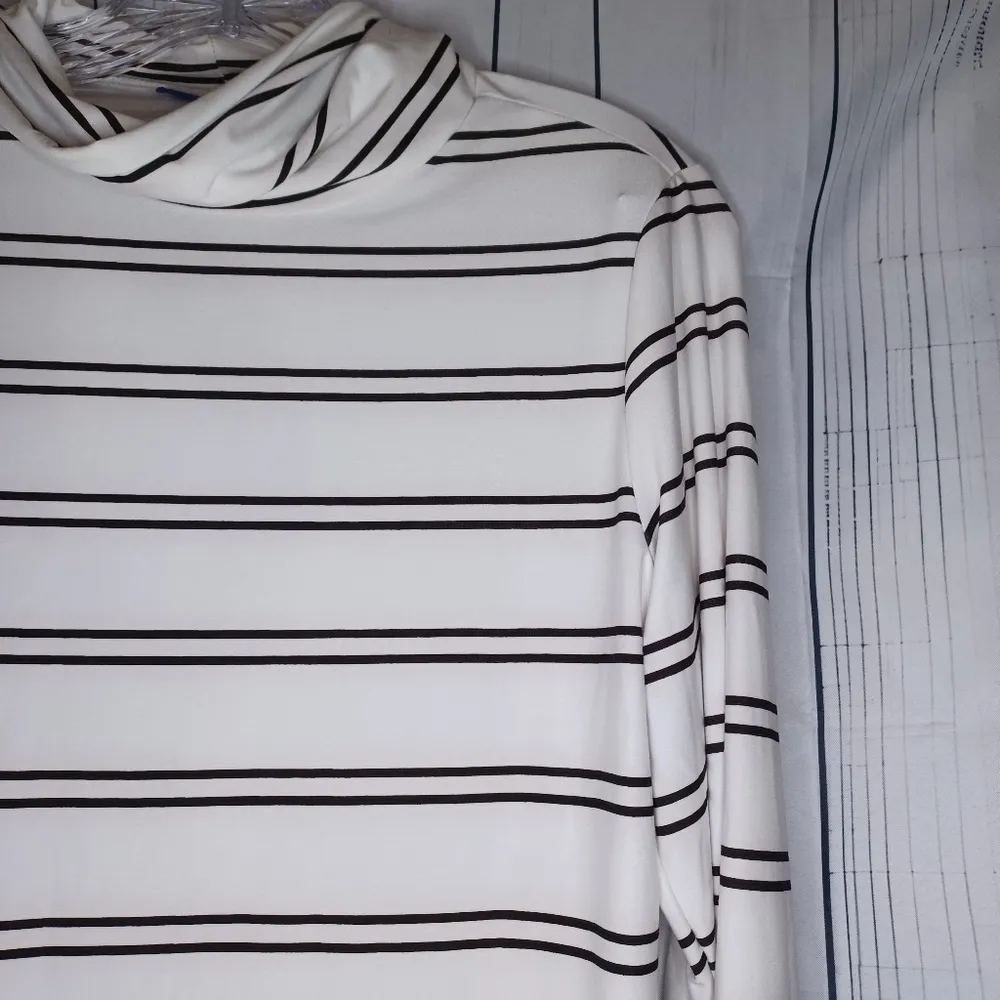 Apt. 9 Black and white striped turtle neck - Image 3