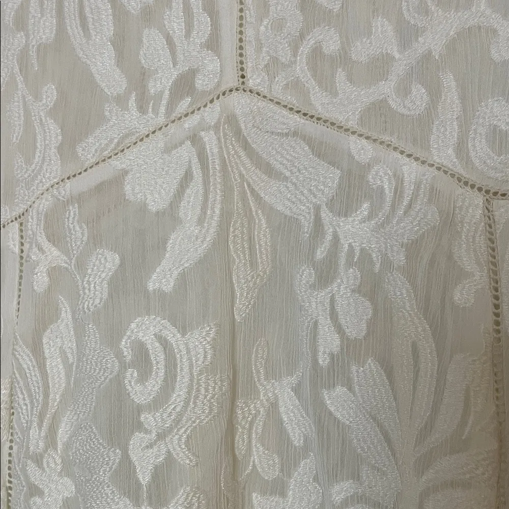 Sundance White Leaf Swirl Floral Print Lace V Neck Tank Top - Size XS - Image 11