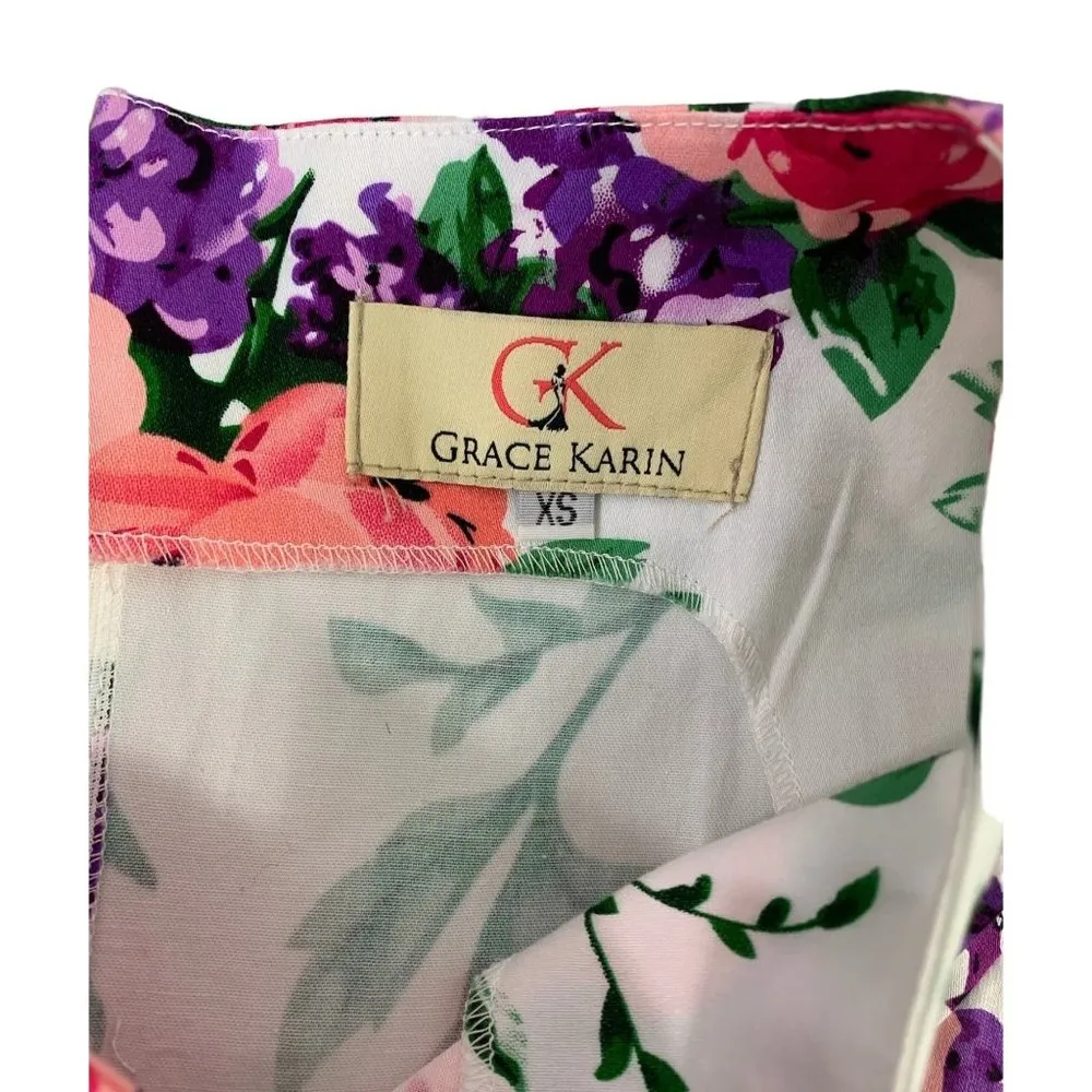 Grace Karin Women's Floral White Dress - Image 4