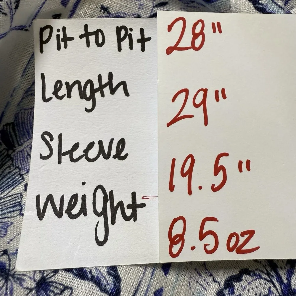 C&C California 100% Linen Blouse 2X Blue White Tile Beach Coastal Key West Tunic - Image 10