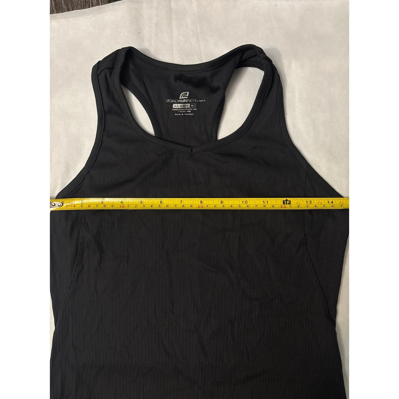 Road Runner Ribbed Racerback Sports Tank M Athletic Athleisure Activewear Casual Black Size M - Image 7
