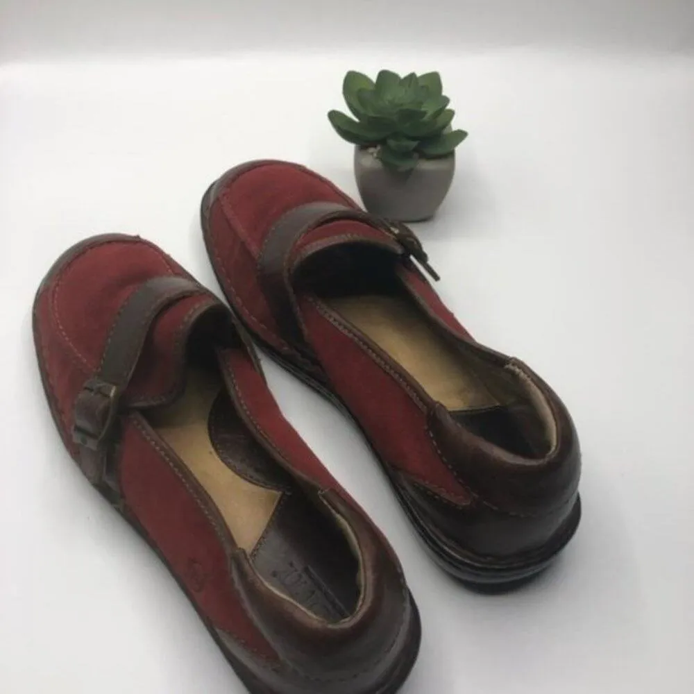 BORN Womens Red Mary Jane Buckle Detail Size 8 - Image 5