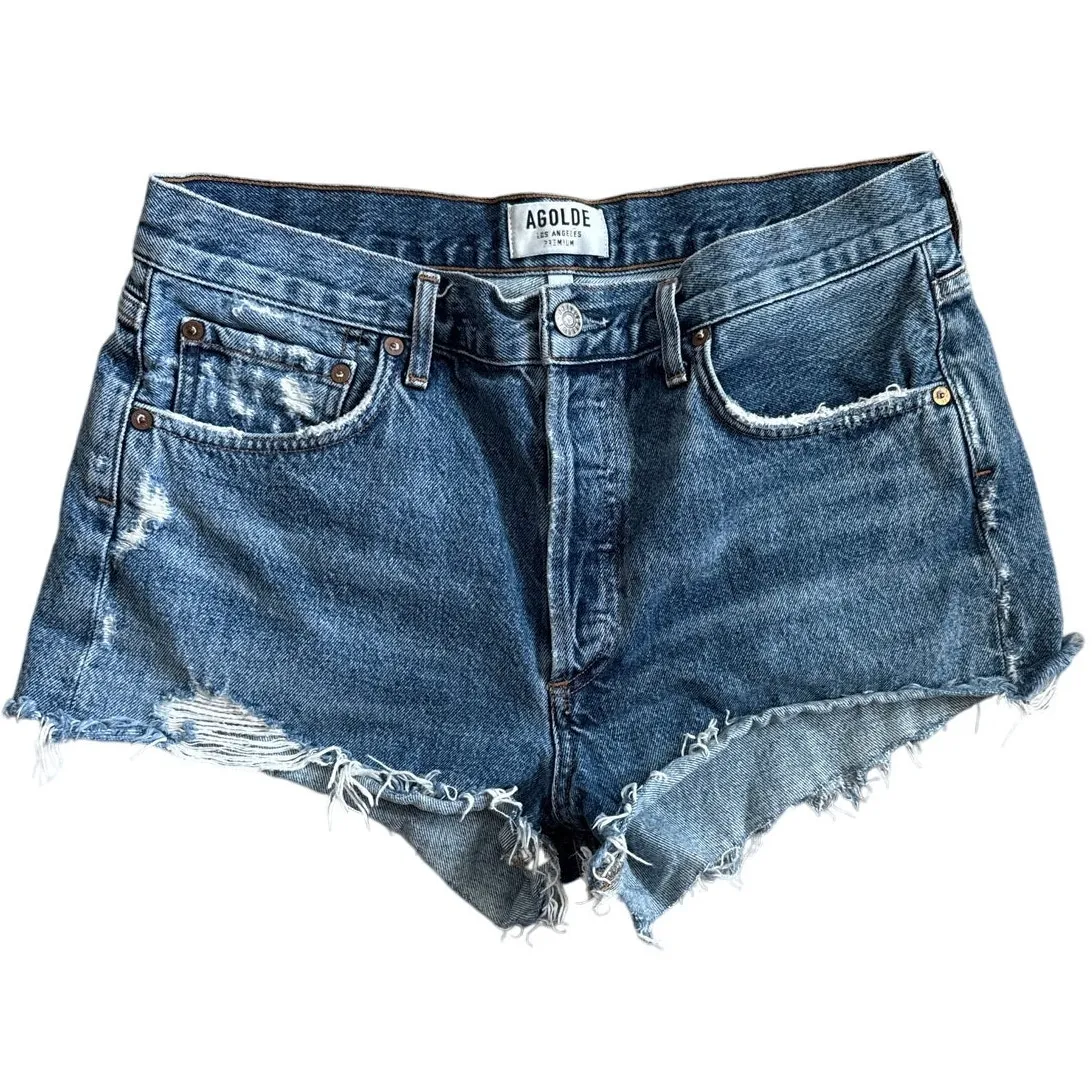 AGOLDE Parker‎ Vintage Cutoff Organic Denim Shorts in Rock Steady Size 29 - Image 4