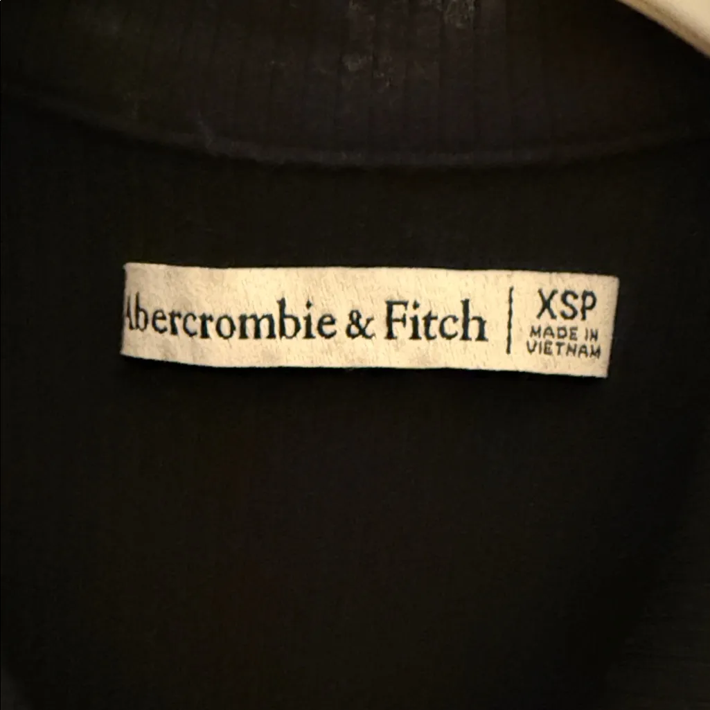 Abercrombie & Fitch Black Rouched Button-Up Mini Dress - Image 7
