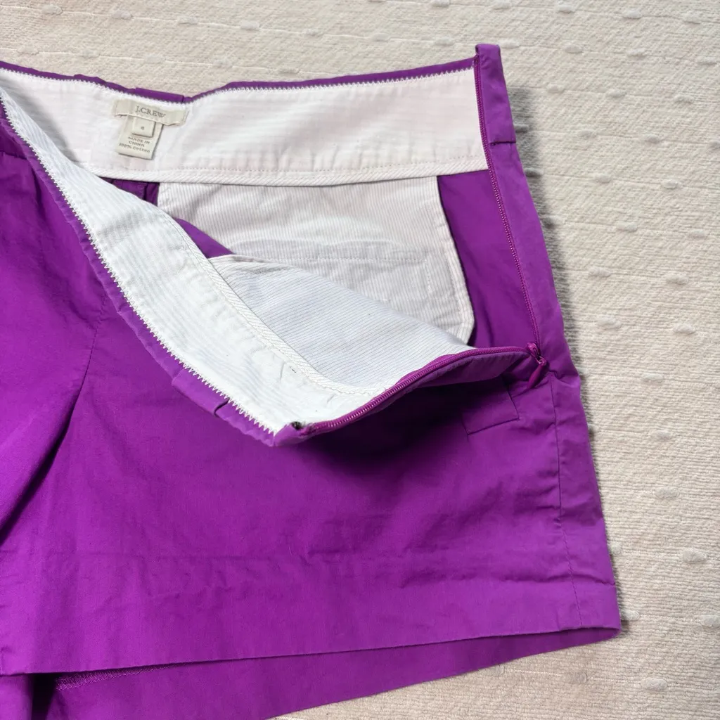 J.CREW CHINO Purple‎ Cotton SHORTS Size 4 - Image 8