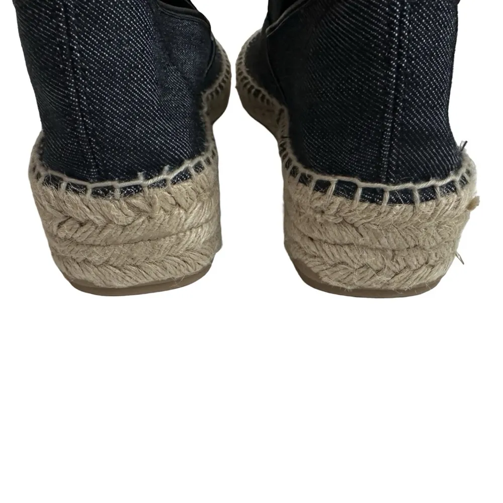 Zara Basic Collection Black Denim Espadrille Slip-On Flats - Image 4