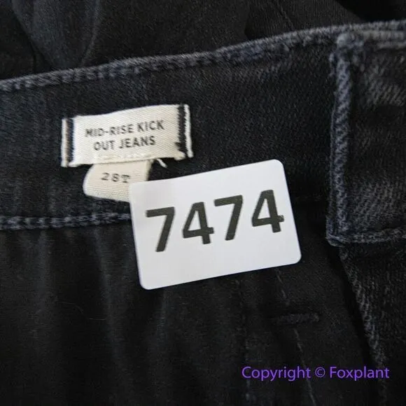 NEW Madewell the tall Kick Out Crop‎ Jeans in Black Rinse Wash, 28T - Image 12