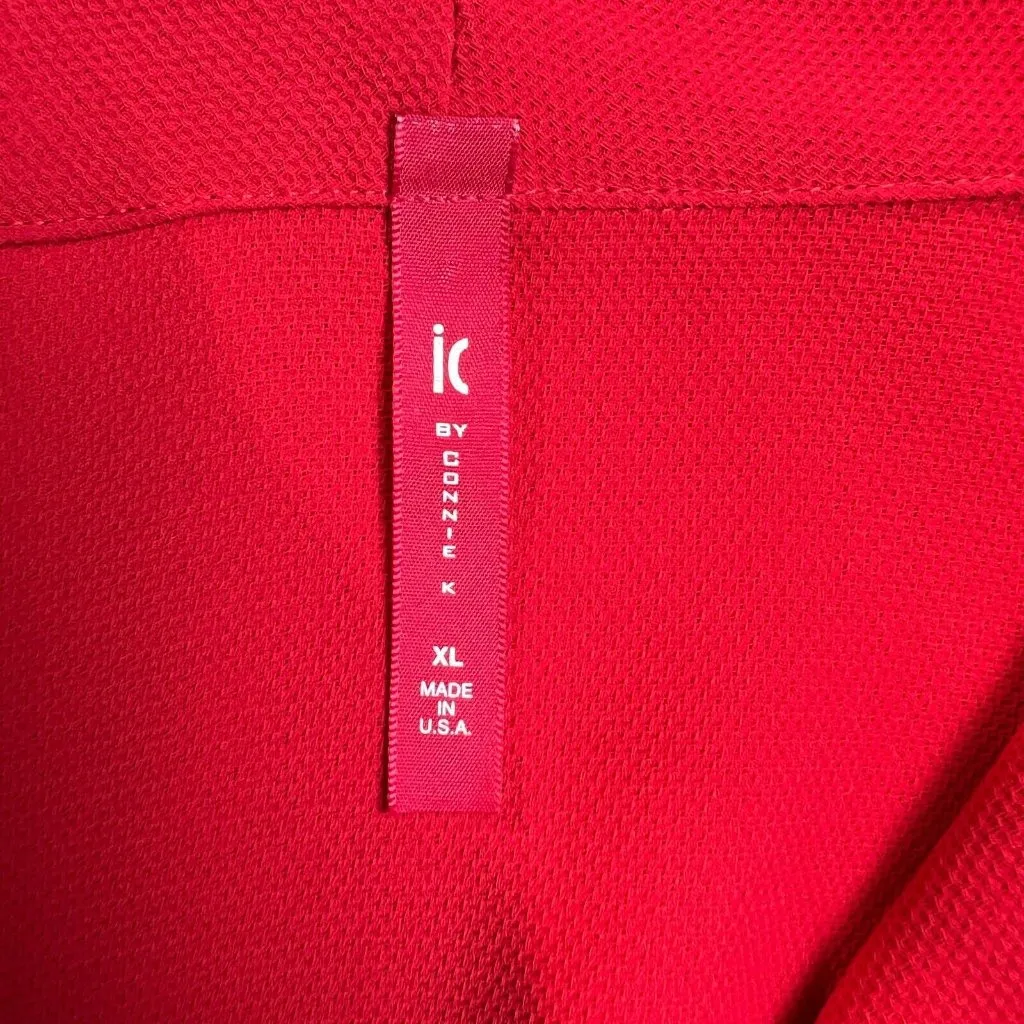 IC By Connie K Swing Jacket Womens‎ XL Red Full Zip Embroidered 3/4 Bell Sleeve - Image 12