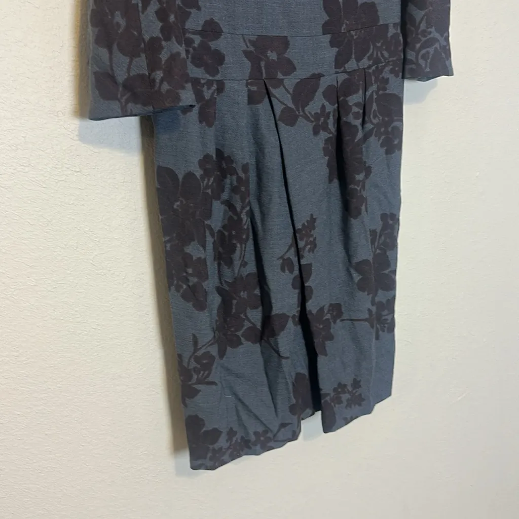 Etro Made in Italy Wool Floral Dress Size 44 Size‎ 8 Gray - Image 4