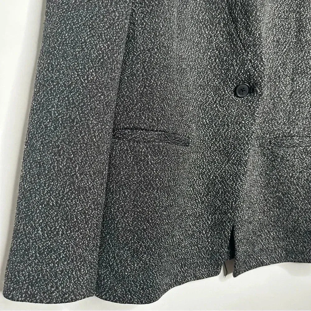 Lucky Brand Black Tweed One Button Blazer Size Medium - Image 5